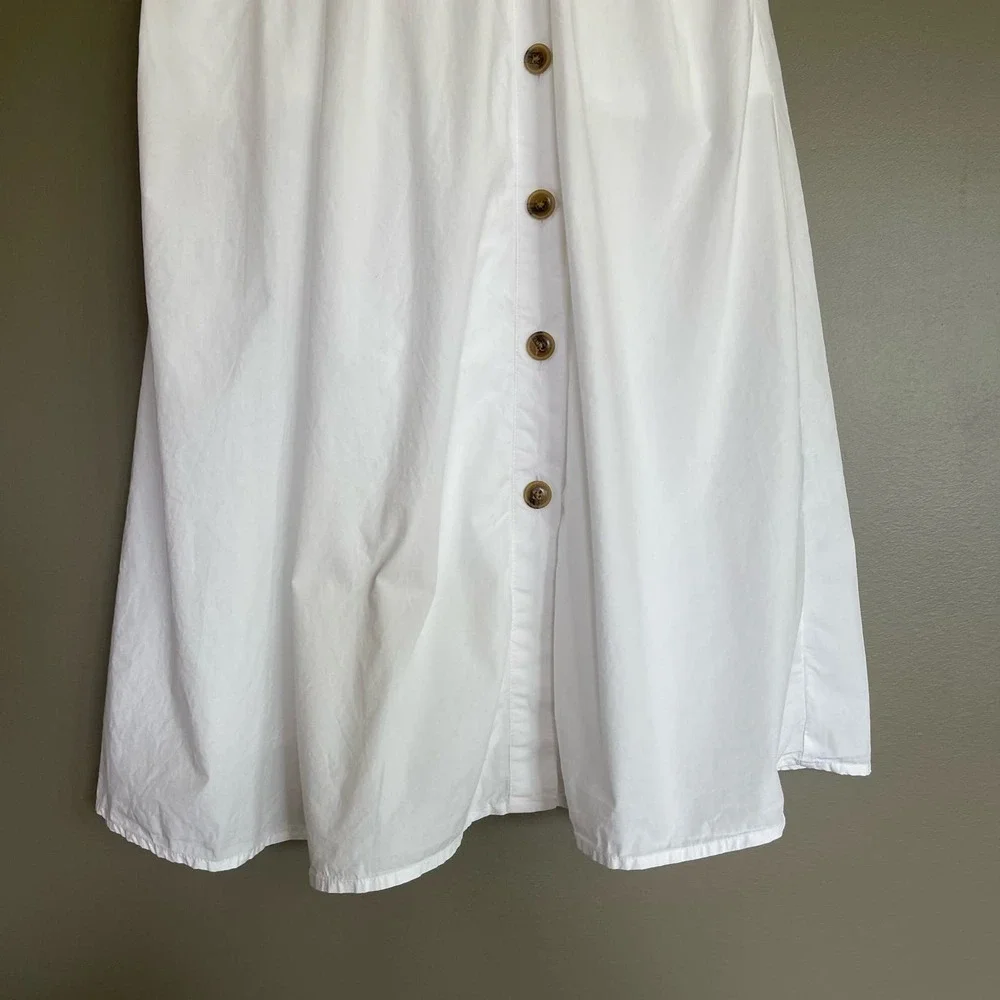 J. CREW Sleeveless Cotton Poplin A-line Shirtdress White Size‎ 4 Preppy Classic